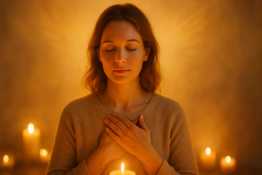 Ritual de invocação do anjo da guarda com vela branca e silêncio interior.”

Pode enviar o próximo texto da imagem.