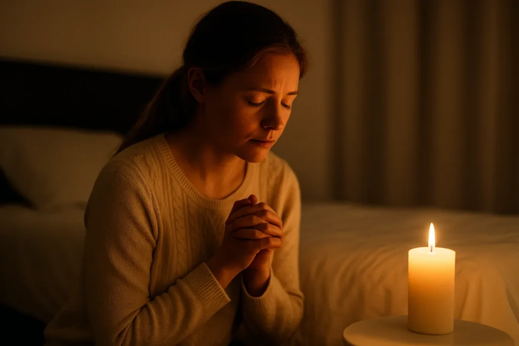 omento de silêncio espiritual: confiança no anjo mesmo sem sentir sua presença.